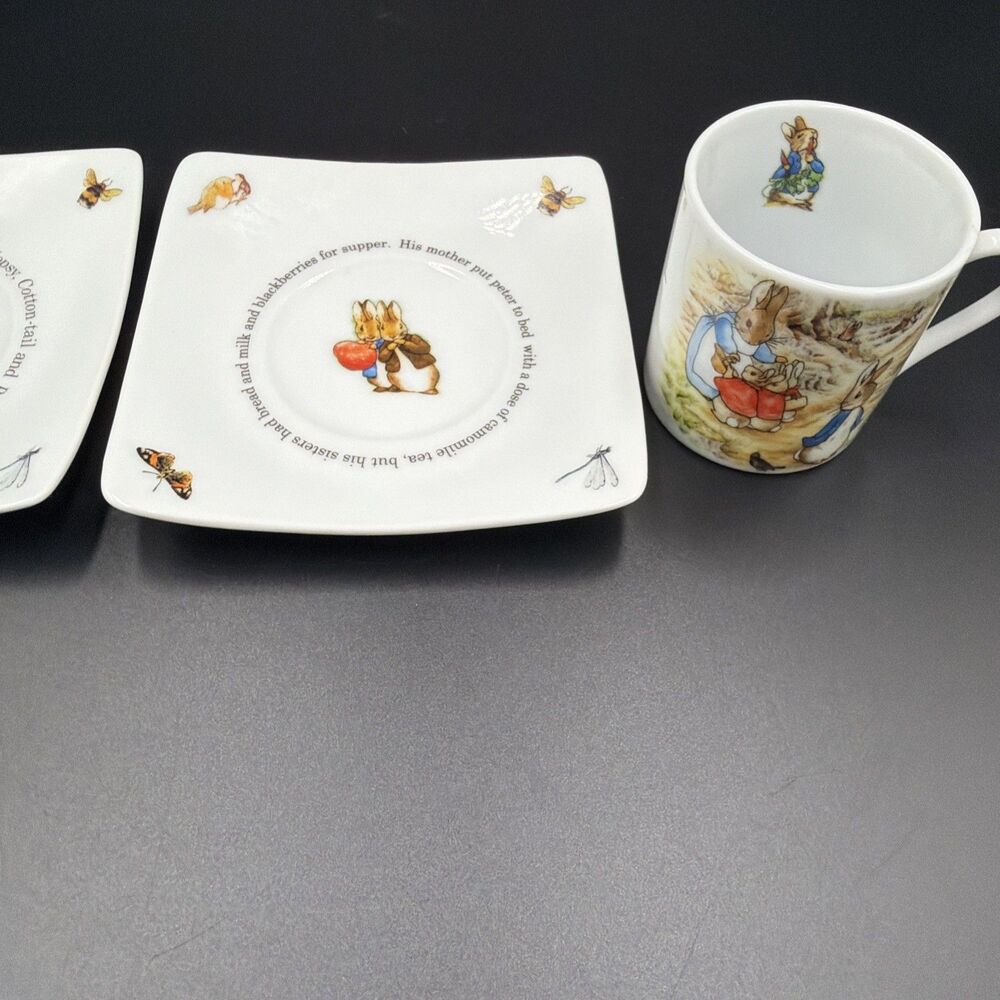 2010 Peter Rabbit Tea Party Set for Two Beatrix Potter. Made/England. Good Cond. - Picture 3 of 16